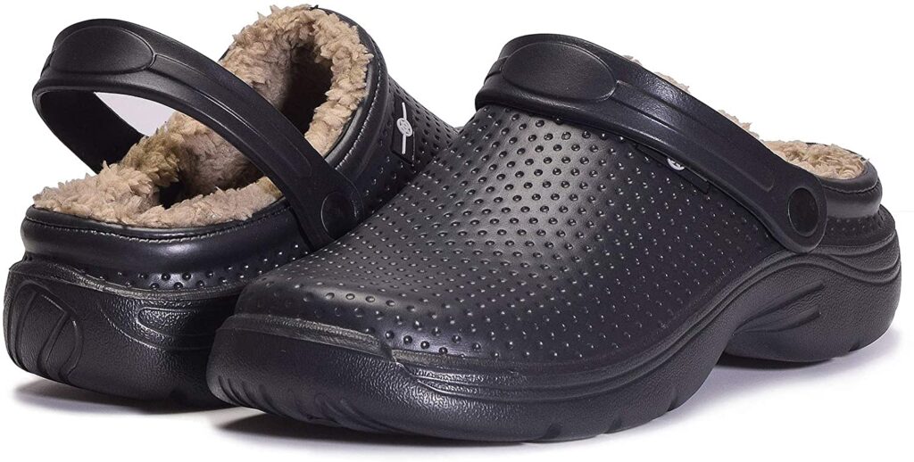 Men's Women's Lined Clogs Waterproof Winter House Slippers Warm Fuzzy Anti-Slip Garden Shoes Indoor Outdoor Mules