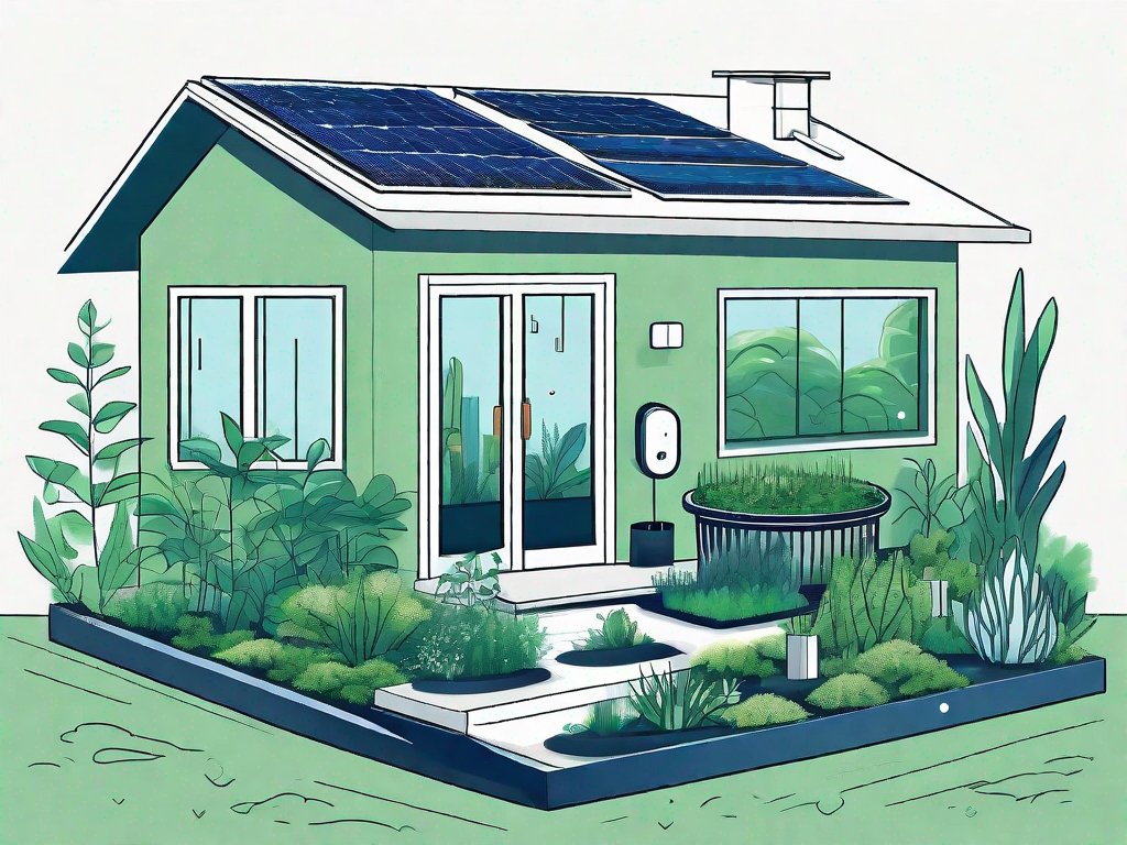 A house with a lush