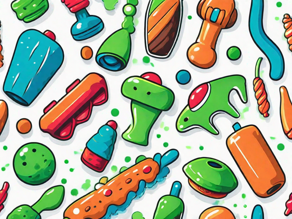 Several different types of chew toys
