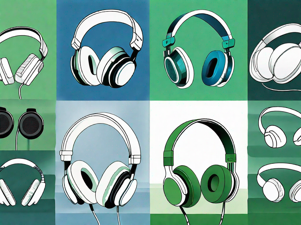 Various styles of headphones