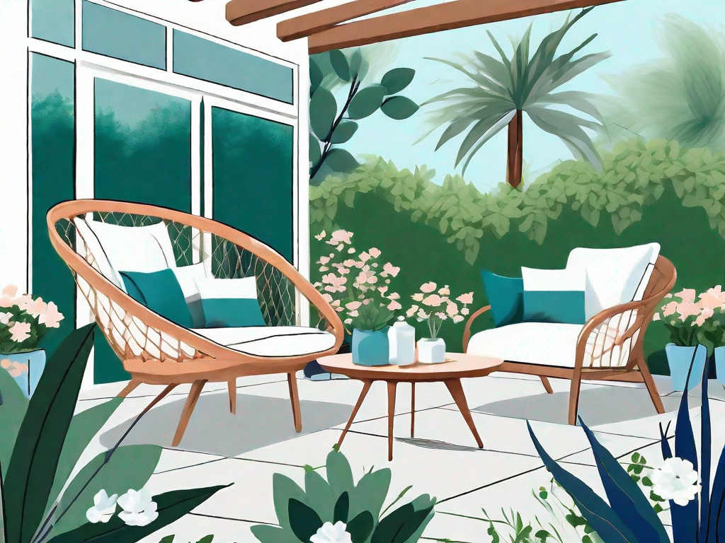 A serene garden scene