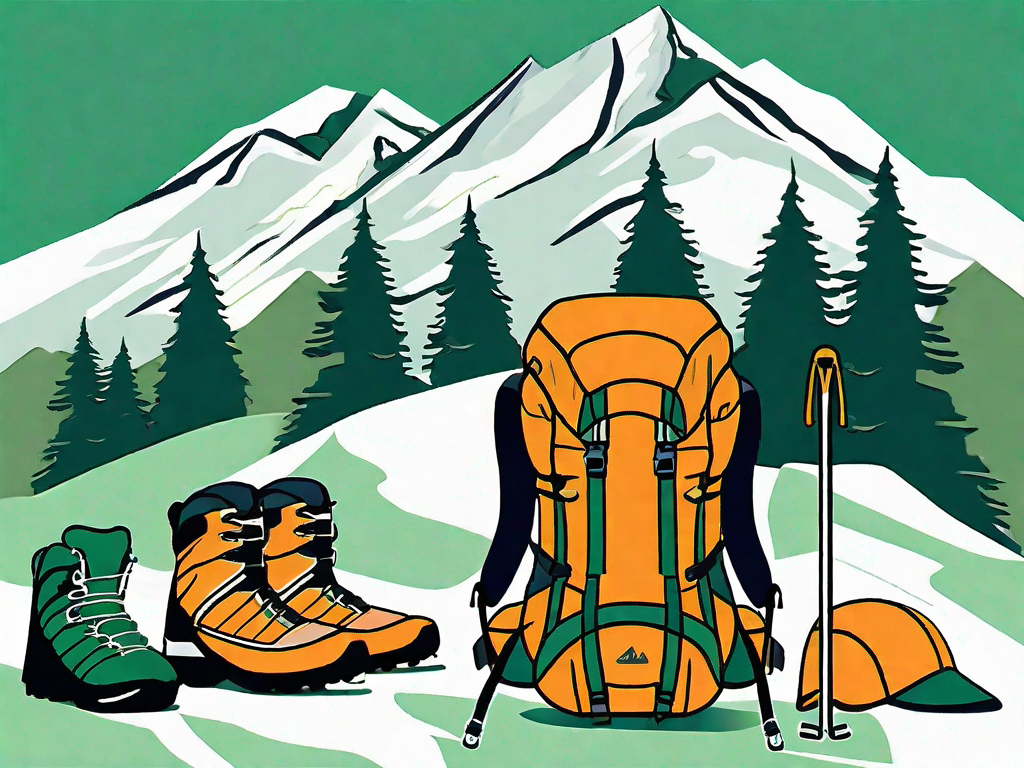 Various outdoor apparels such as hiking boots