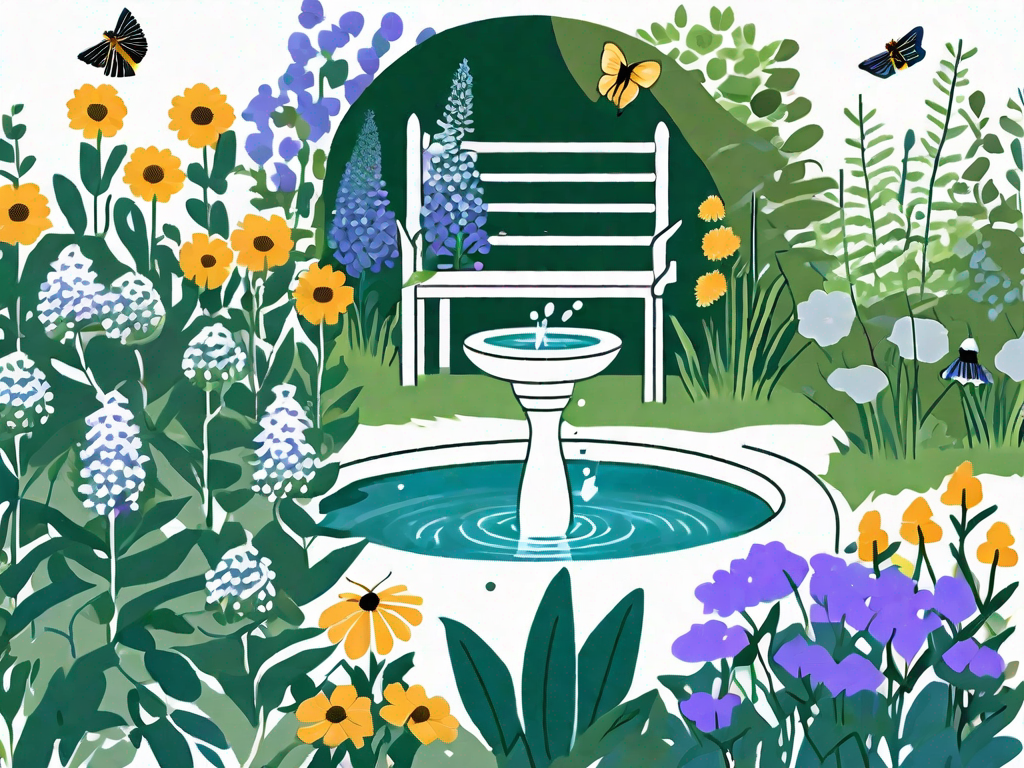 A lush garden filled with various blooming plants