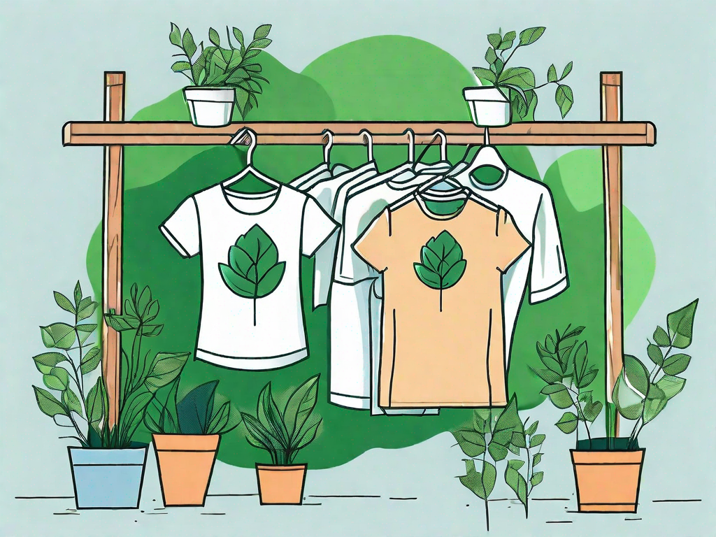 Various eco-friendly clothing items such as a t-shirt