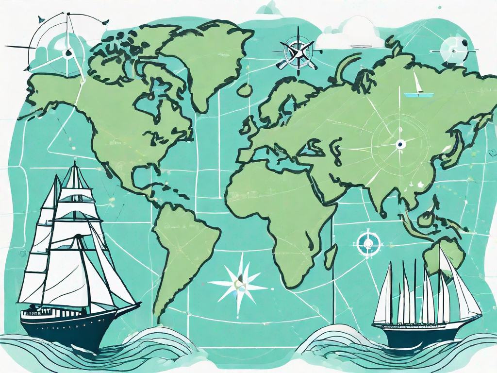 Two ships labeled as "salesforce" and "hubspot" sailing on a sea that represents the world of crm software