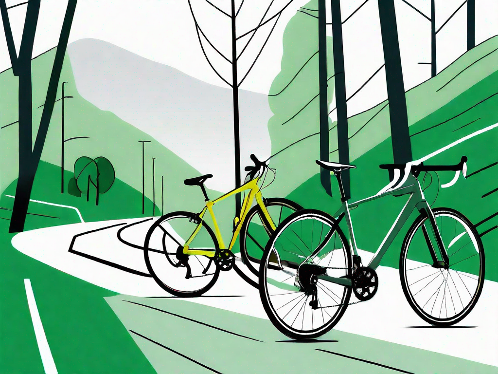 Three different types of bikes - a sleek road bike