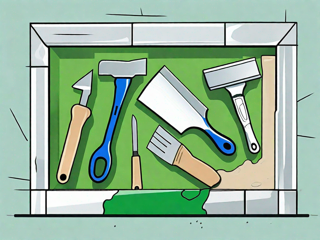 Various tools such as a putty knife
