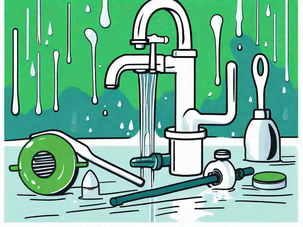 A leaky faucet with water droplets falling