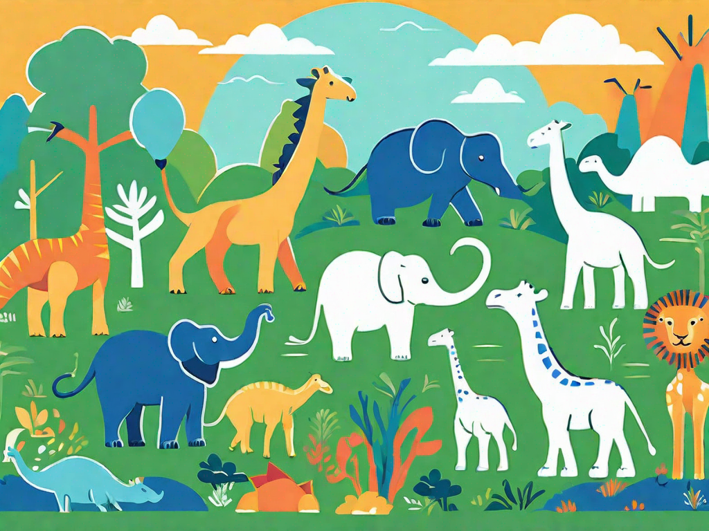 Various popular animal figures such as a lion