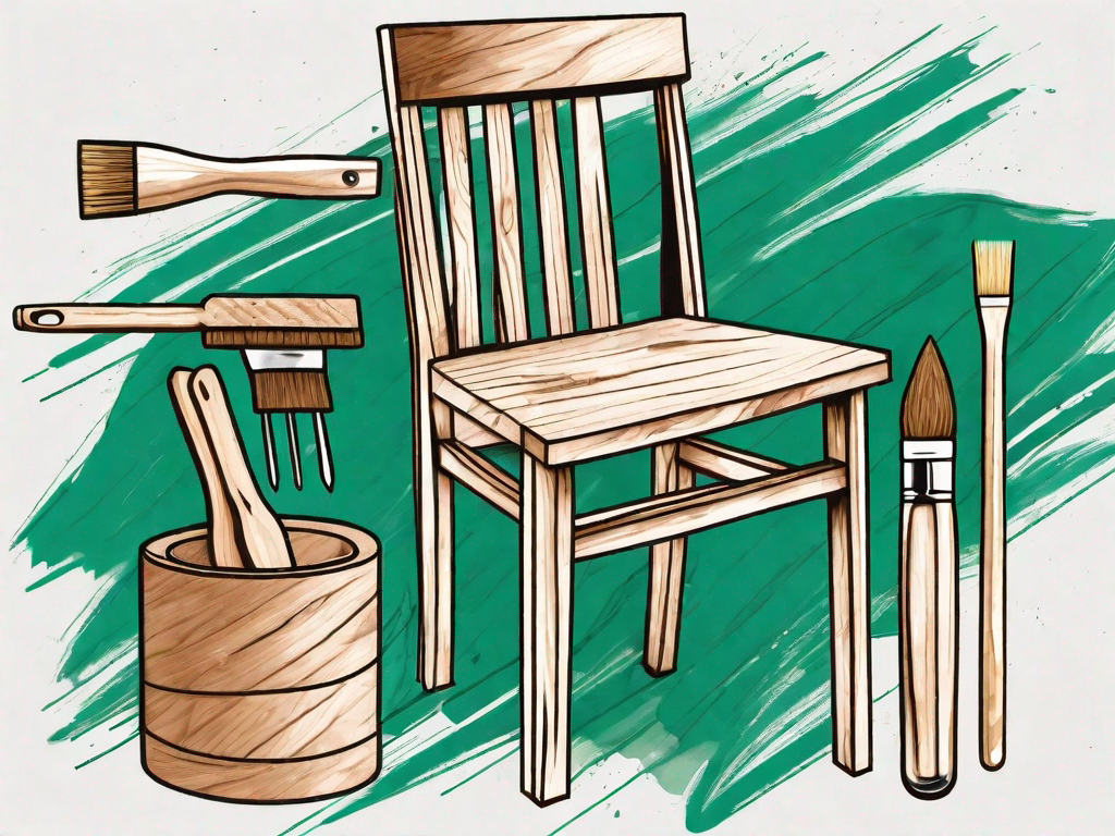 A wooden chair with visible scratches