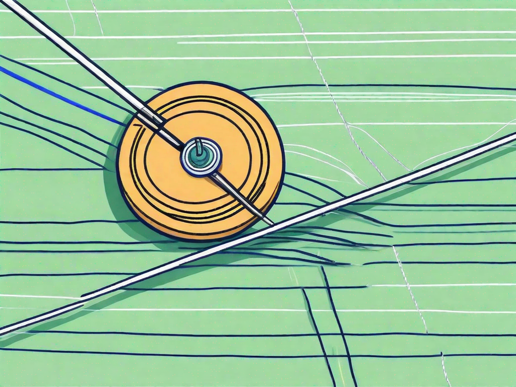 A needle threaded with a strong thread piercing through a fabric