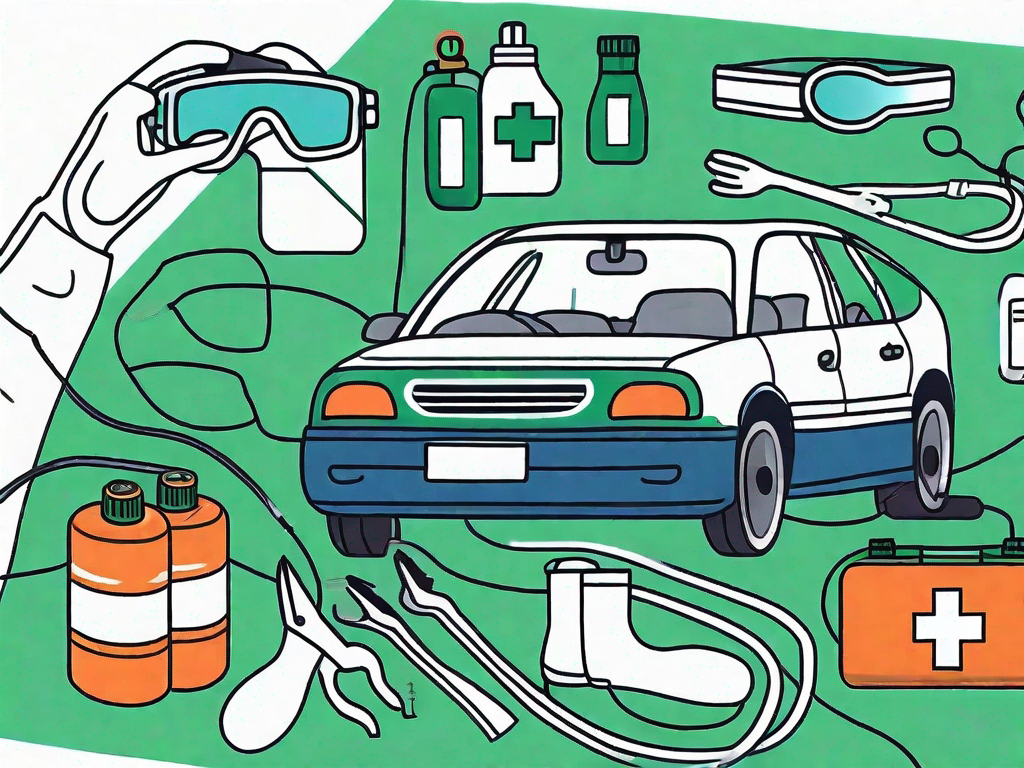A car with jumper cables connected to both batteries