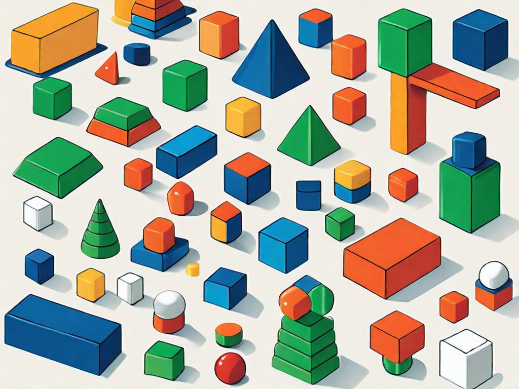 A variety of colorful sorting and stacking toys