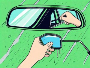 A detached rearview mirror