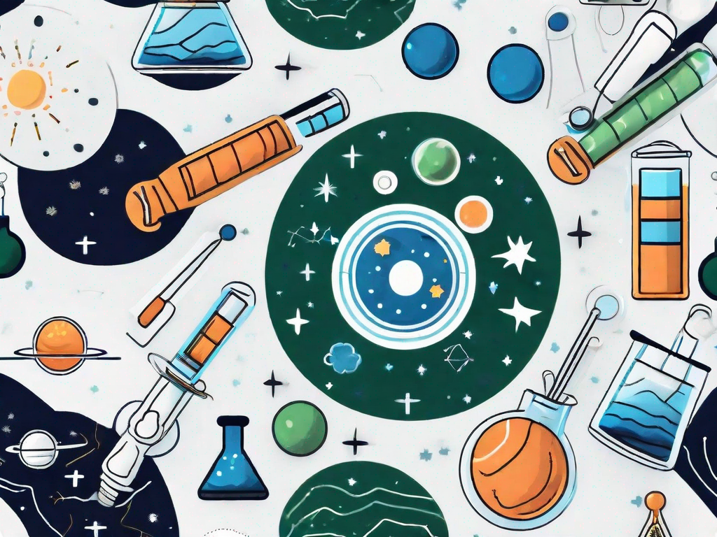 A variety of science kits spread out on a table