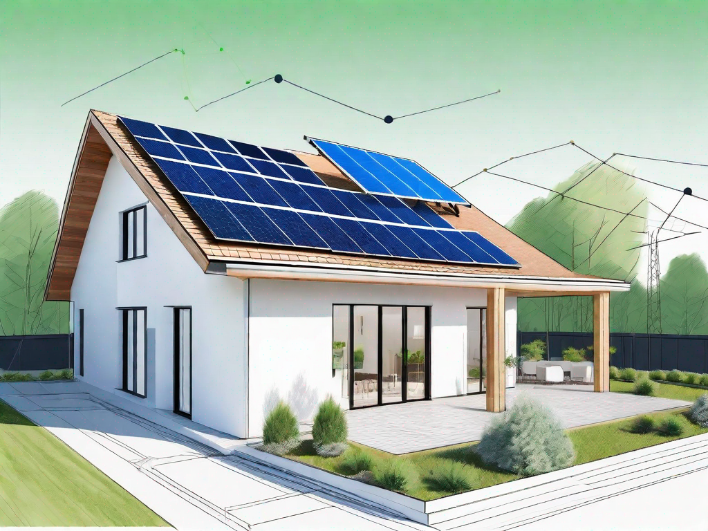A residential house with solar panels installed on the roof