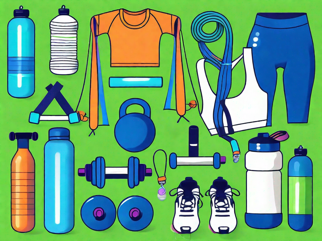 Various fitness equipment such as a yoga mat