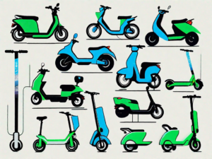 Several different types of electric scooters