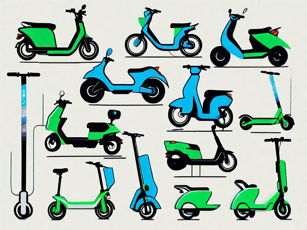 Several different types of electric scooters