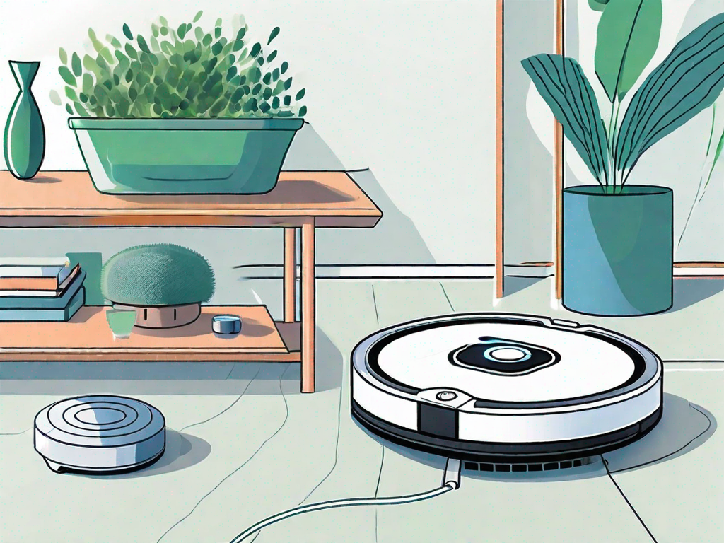 A roomba and a dyson robot vacuum in a face-off