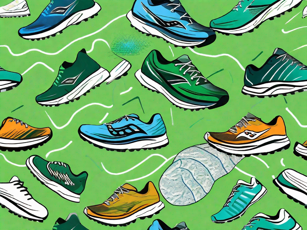 Several different types of running shoes