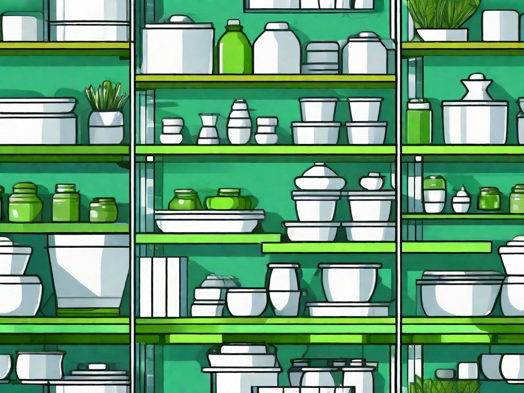 Several different styles of modular shelving units