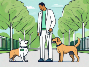 A traditional leash and a retractable leash side by side