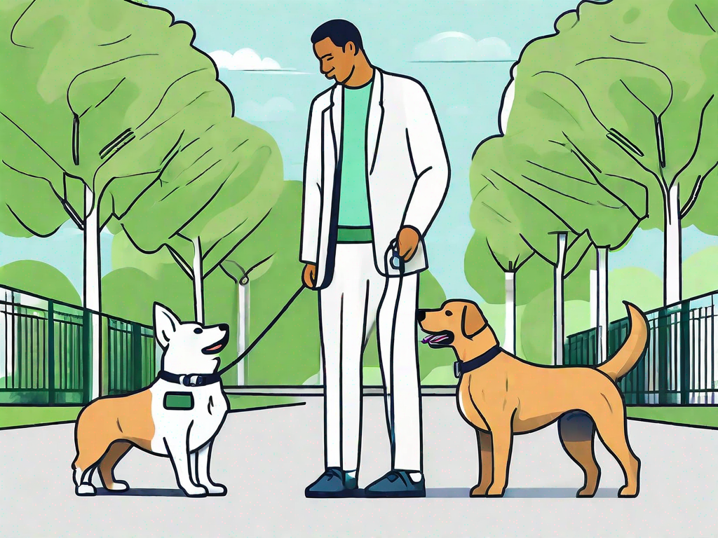 A traditional leash and a retractable leash side by side