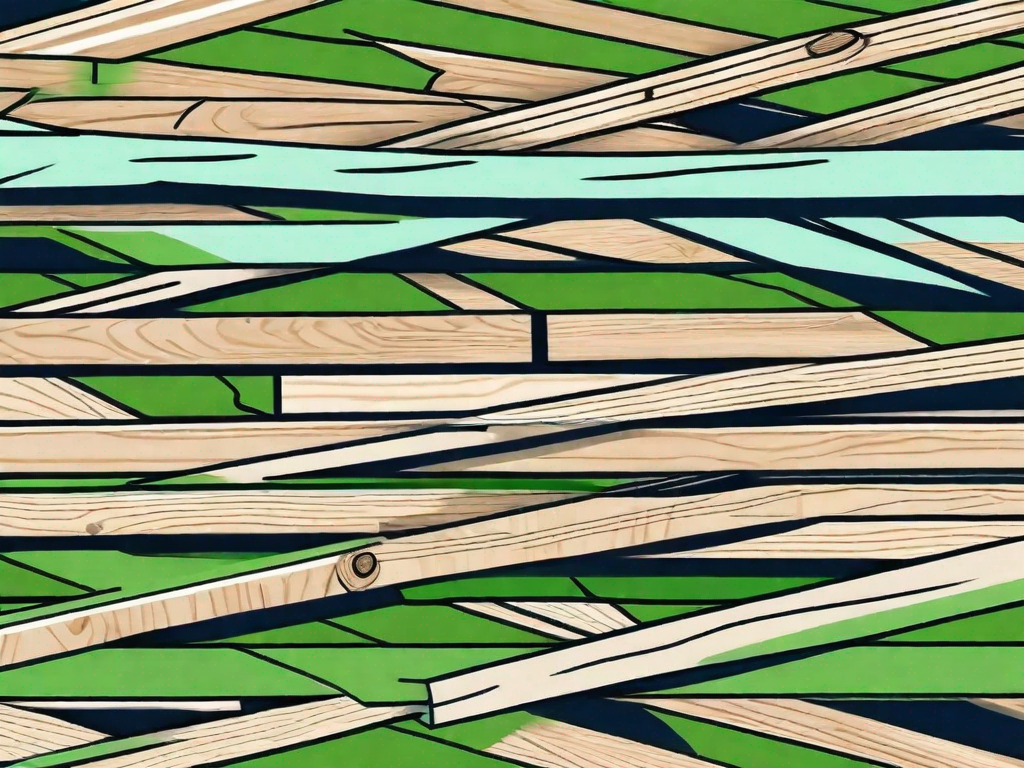 A wooden fence being constructed