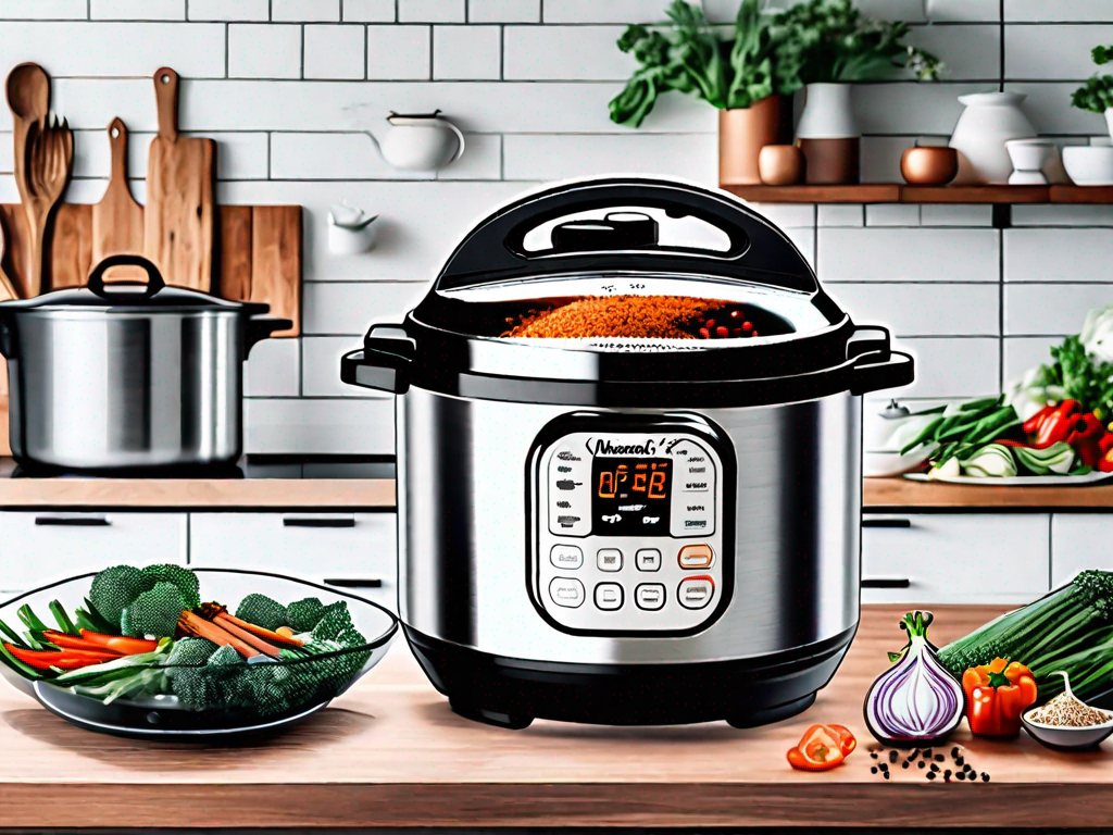 The instant pot duo on a kitchen countertop
