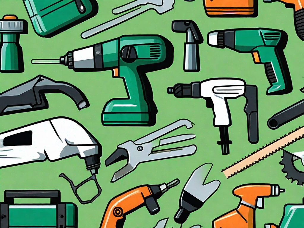 A variety of power tools such as a power drill