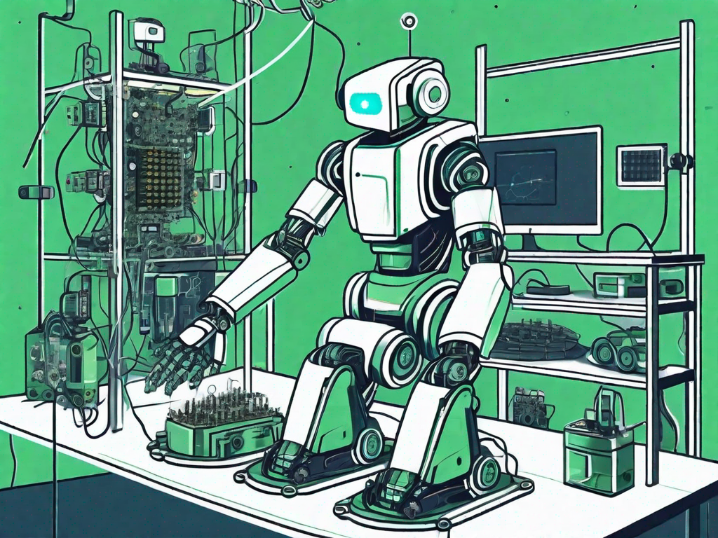 A simple robot being assembled