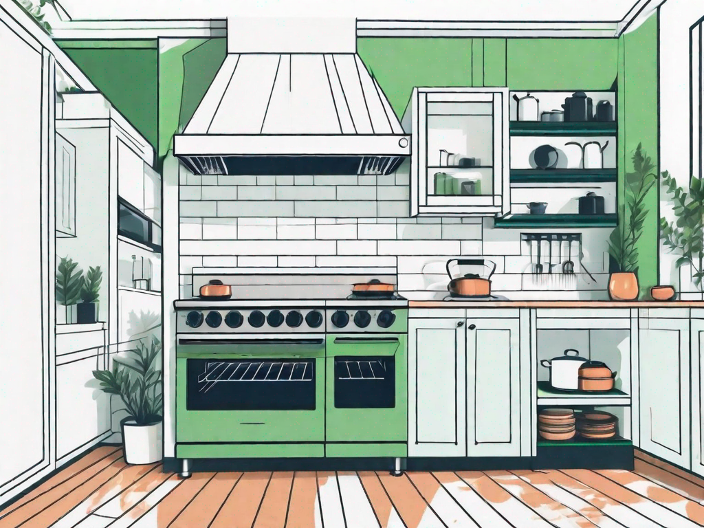 A gas stove and an electric stove side by side in a kitchen setting