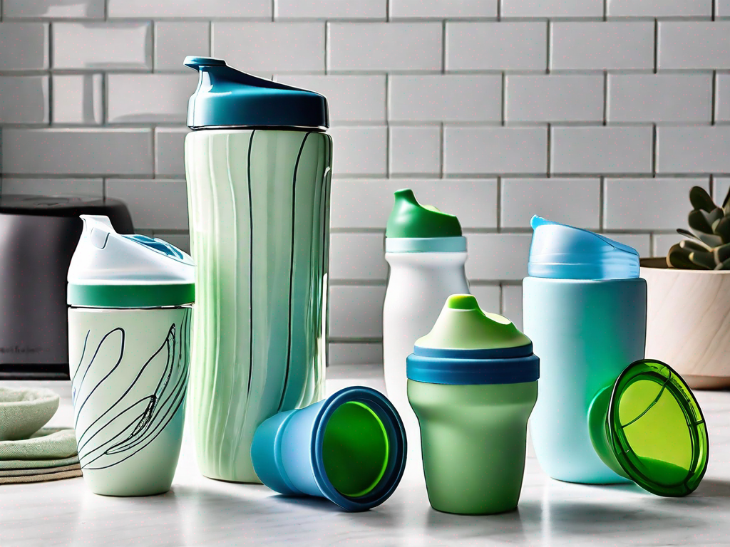 Several different styles of sippy cups