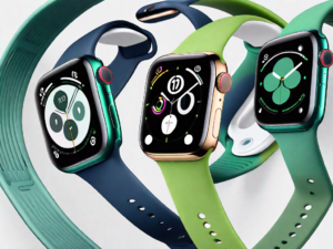 The apple watch series 7 showcasing its sleek design and prominent features like the larger