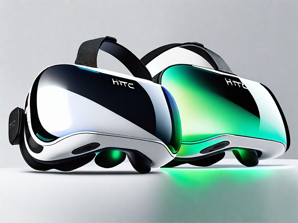 The oculus quest 2 and the htc vive headsets side by side